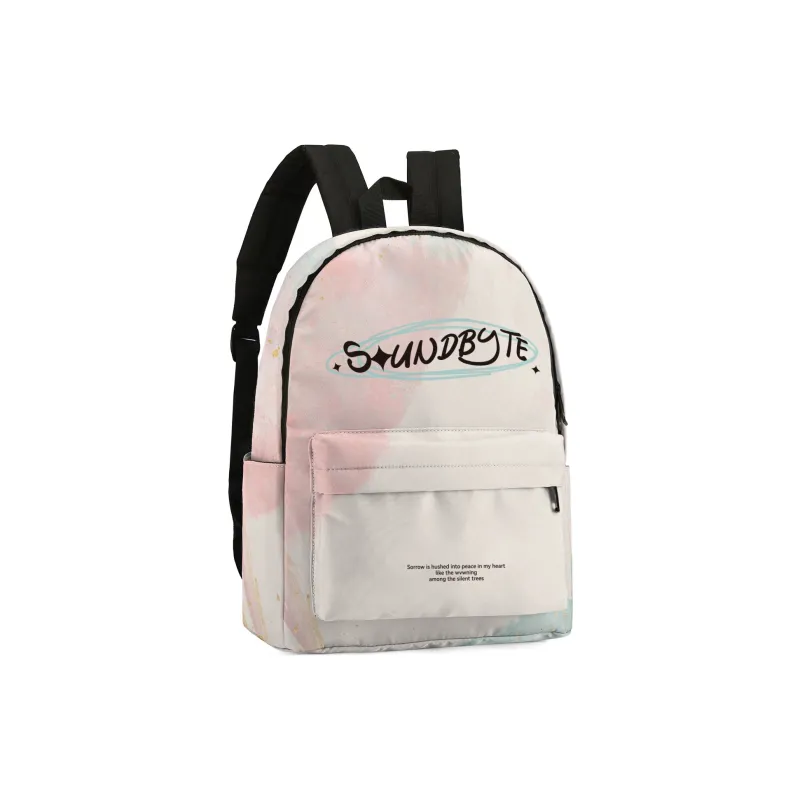 Soundbyte × ONRF Collaboration Polyester Students Backpack Laptop Bag Regular Unisex White-26
