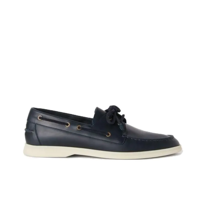 Loro Piana Sea Sail Walk Boat Shoes Men's Black-1