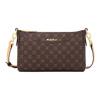 MashaLanti PVC Crossbody Bag Shoulder Bag Small Size Women's Dark Brown & Apricot