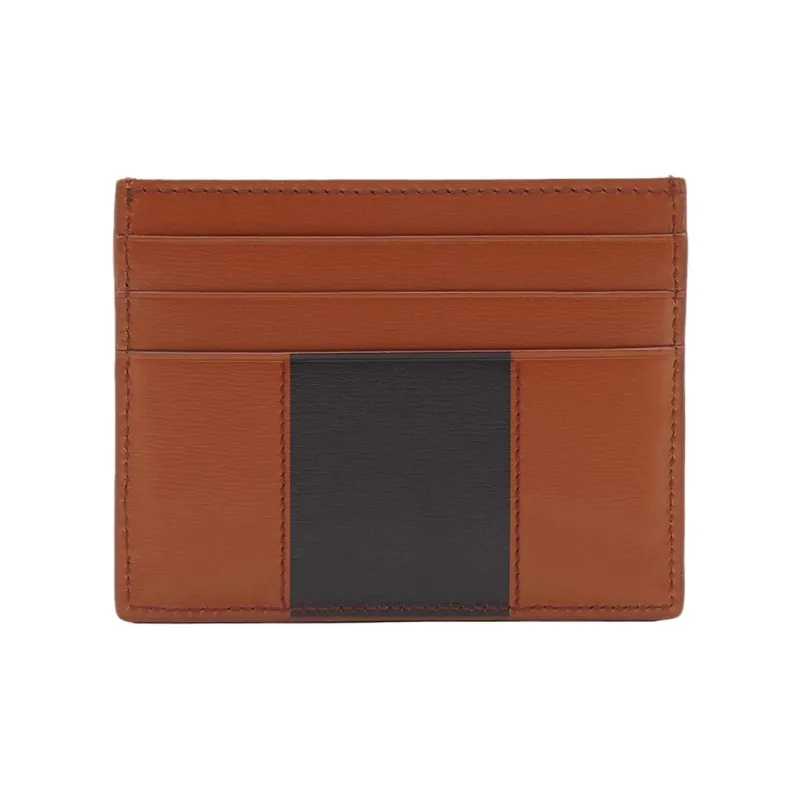 FERRAGAMO Calfskin Card Holder Men's Palm Color & Black-1