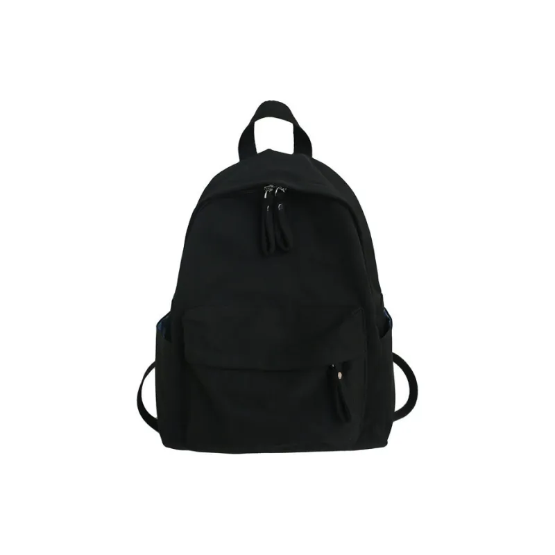 MOK Cotton Fabric Laptop Backpack Unisex Black/Blue/Ecru/Coffee-0