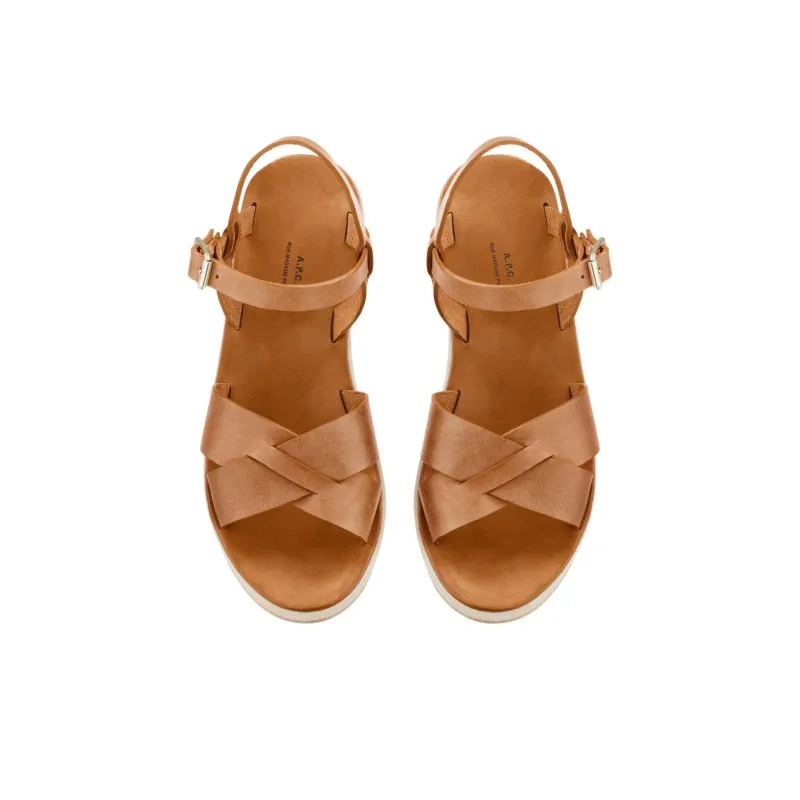 A.P.C Judith Strap Sandals 7cm Women's Brown-3