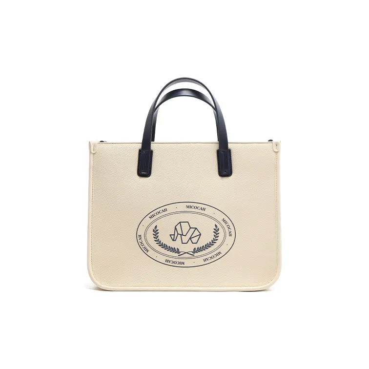 MICOCAH PU Tote Handbag, Shoulder Bag Women's Camellia White-0