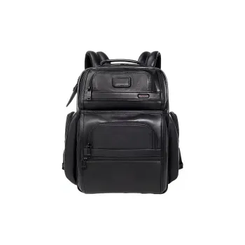 TUMI Cow Leather Backpack Men's Black