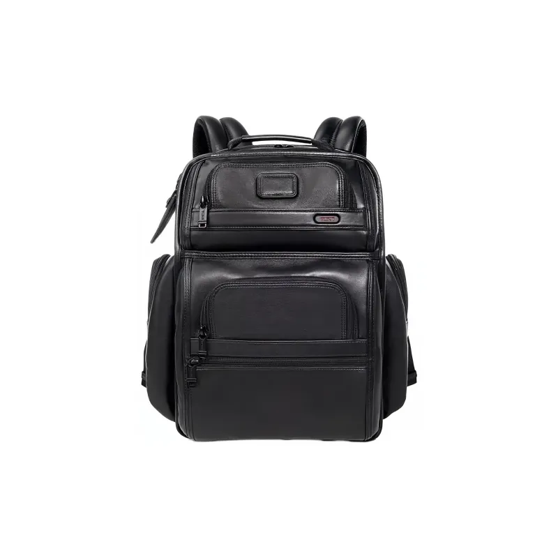 TUMI Cow Leather Backpack Men's Black-0