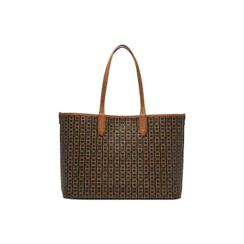 FOSSIL PVC Tote Bag Shopping Bag Handbag Shoulder Bag Regular Women's Brown