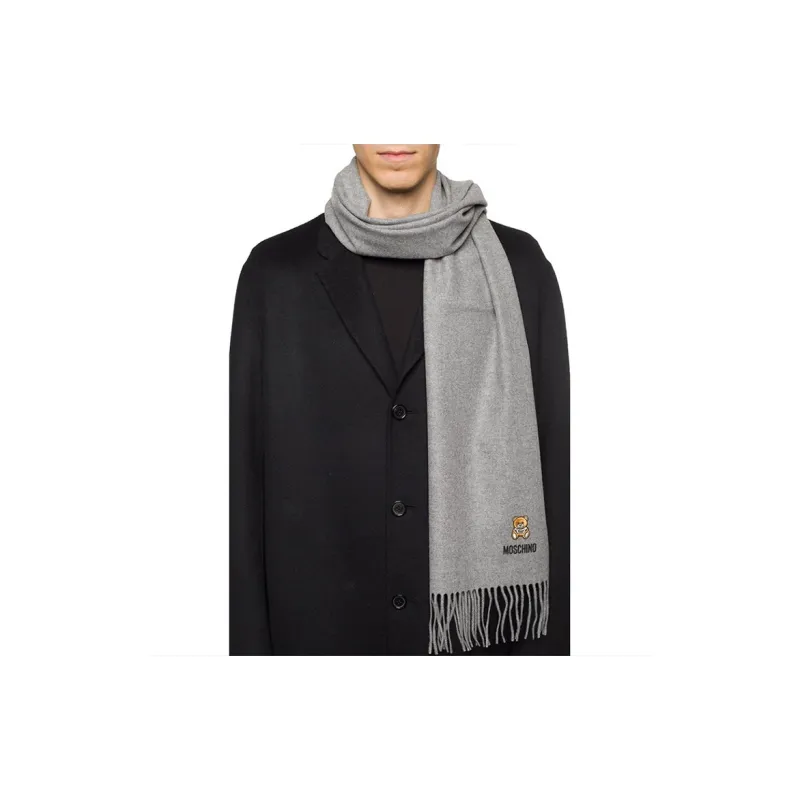MOSCHINO Knit Scarves Unisex Light Gray-1