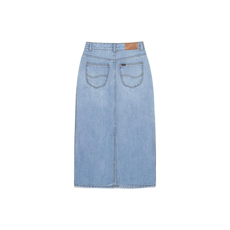 Lee Denim Long Skirt Women's Light Blue-1