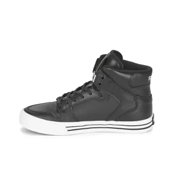 SUPRA Anti Slip Wear Resistant Mid Top Skateboard Shoes Unisex Black White