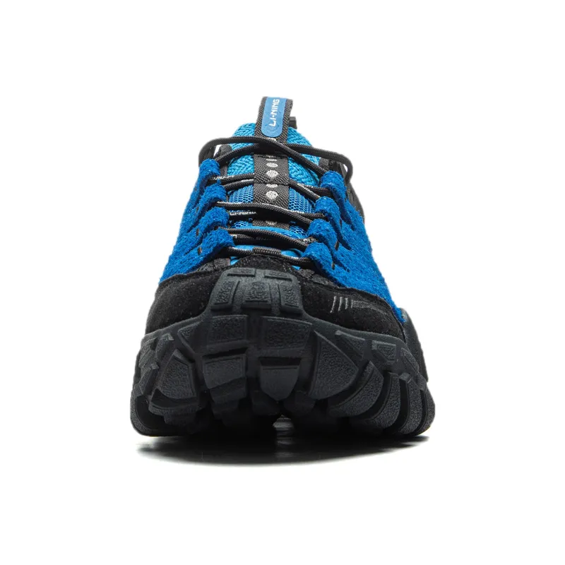 LiNing Dunes Cushioning Anti Slip Wear Resistant Breathable Height Increasing Low Top Casual Shoes Men's Black Blue-4