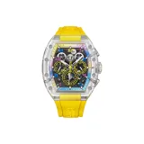 Transparent Case Yellow Dial Yellow Rubber Strap