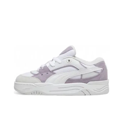 PUMA 180 Anti Slip Wear Resistant Low Top Skateboard Men Women's White Purple