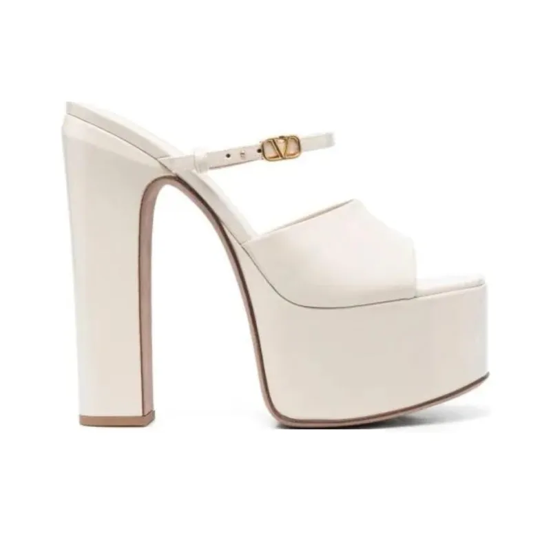 Valentino Tan Go One Strap Sandals Women's Ecru-1