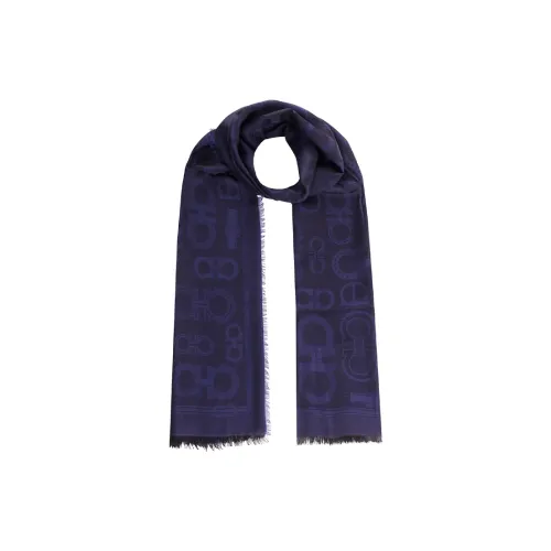 FERRAGAMO Silk Cashmere Knit Scarves Women's Purple