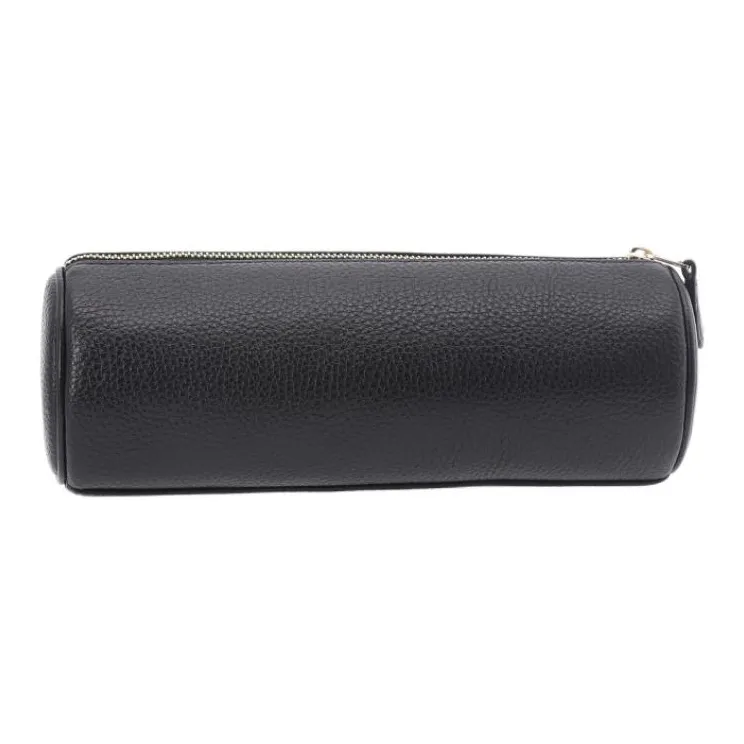 COACH Leather Makeup Bags Clutches Small Size Women's Black-3