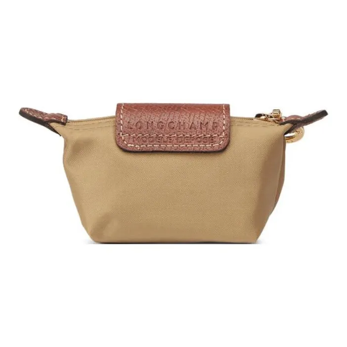 LONGCHAMP Le Pliage Canvas With Leather Trim Canvas Bag Coin Purse Women's Brown-3