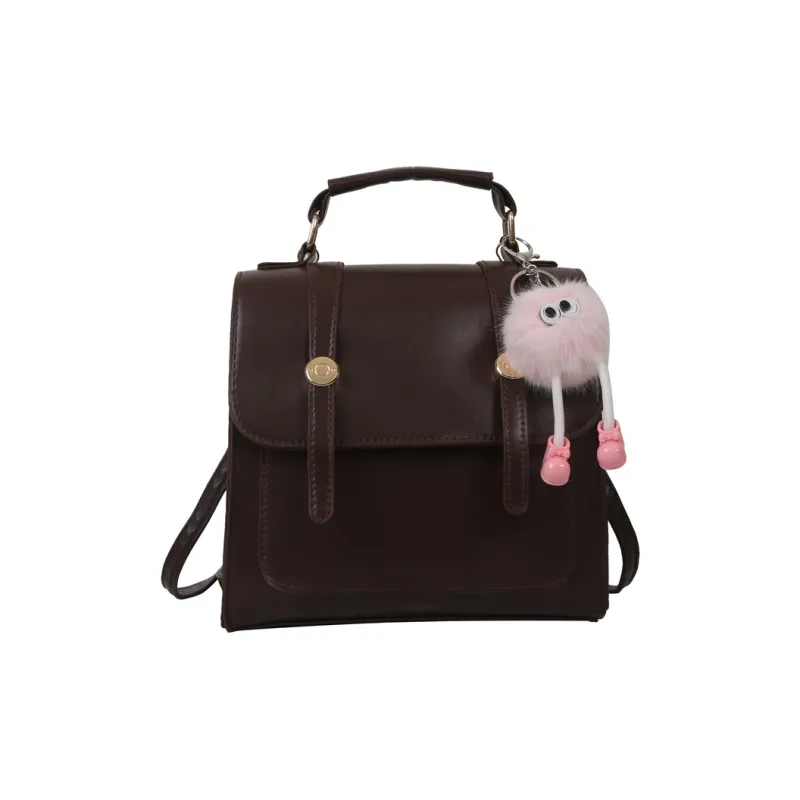 Aini Rabbit PU Backpack Regular Women's Black/Silver/Coffee-11