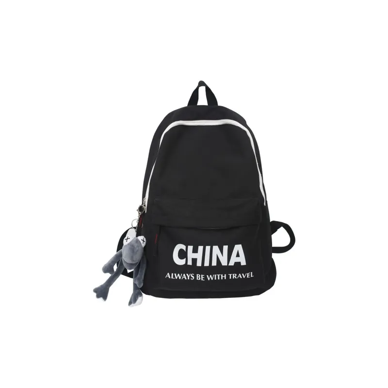 Parker Bear Nylon Backpack Regular Unisex Black/White-0