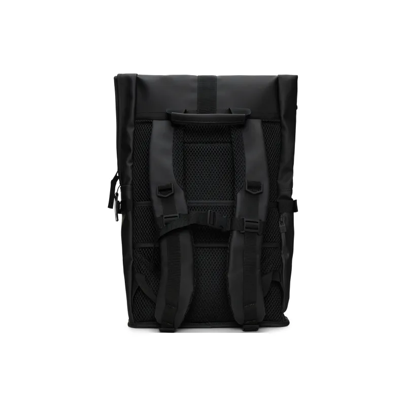 Rains Polyester Backpack Unisex Black/Green/Brick Orange-1