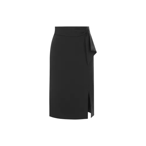 LANCY Casual Long Skirts Women's Night Black