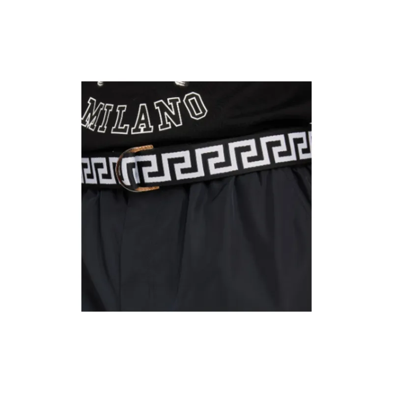 VERSACE Pattern Print Decoration Calfskin Leather Belts Men's Black-1