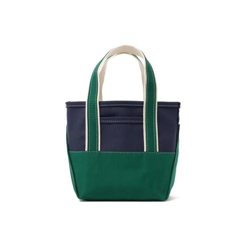 Beams LLBean X Beams Plus 100% Cotton Handbag Unisex Red With Marine Blue/NAVY/GREEM-6