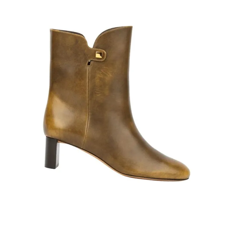 MAISON SKORPIOS Gaby Ankle Boots 5cm Women's Gold Brown-1