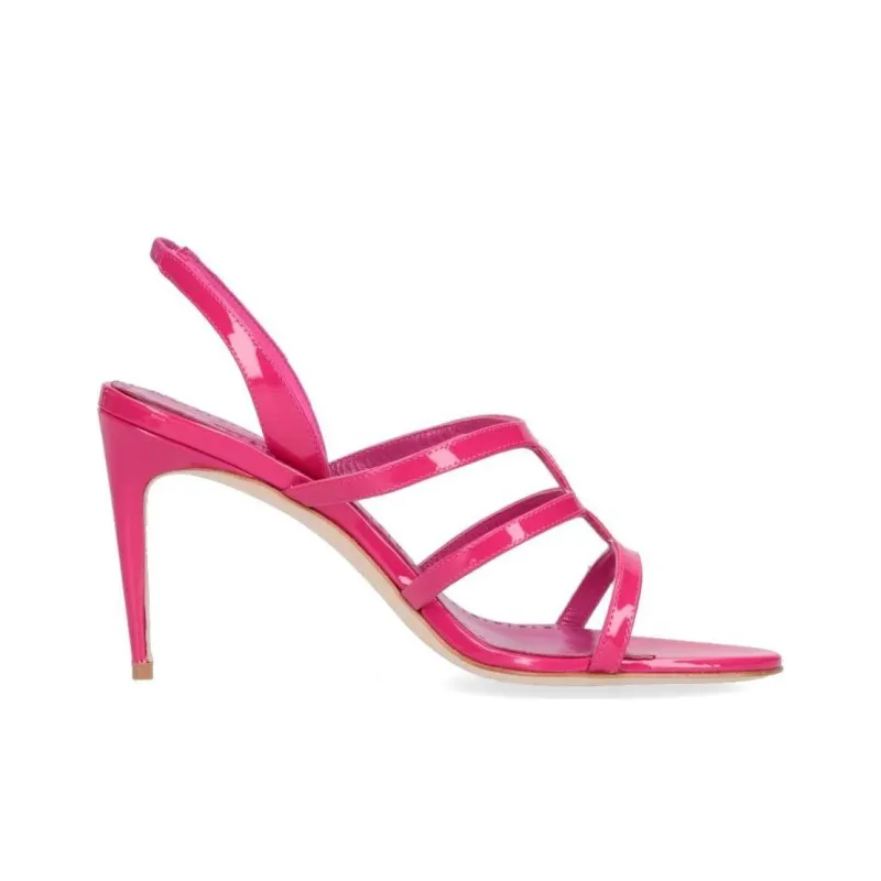 MANOLO BLAHNIK Artysa Strap Sandals 8cm Women's Rose Red-1