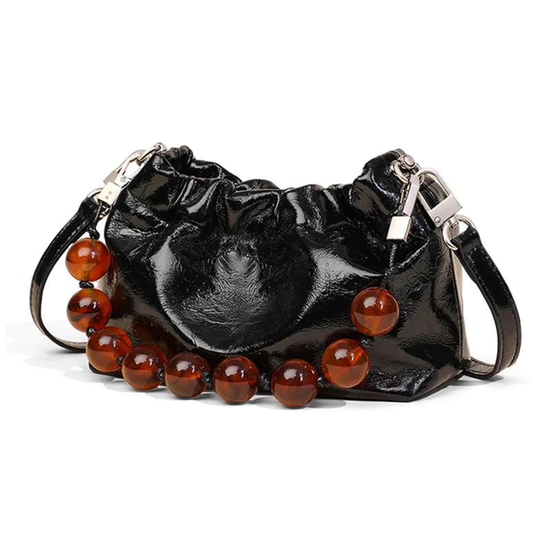 COMELY Synthetic Leather One Shoulder Handbag Regular Women's Silver/Black-6