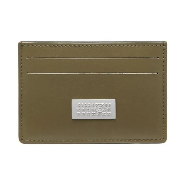 MM6 Maison Margiela Cow Leather Card Holder Women's Olive-0