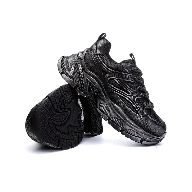 BENZI Anti Slip Wear Resistant Breathable Moisture Wicking Lightweight Low Top Chunky Sneakers Women's-3