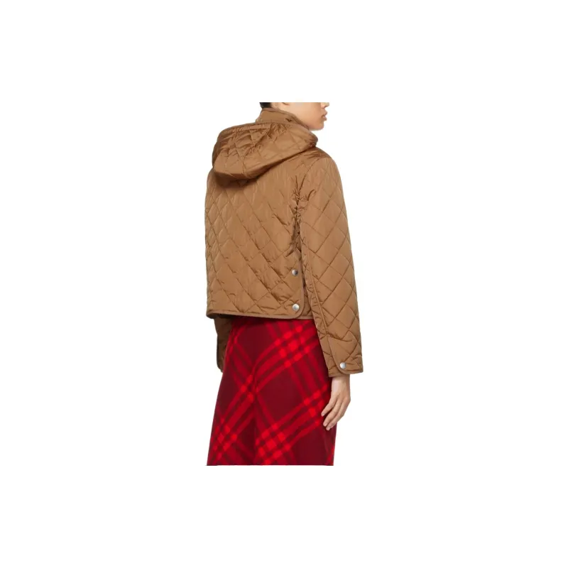 Burberry Diamond-Quilted Ekd Embroidered Hooded Jacket-1