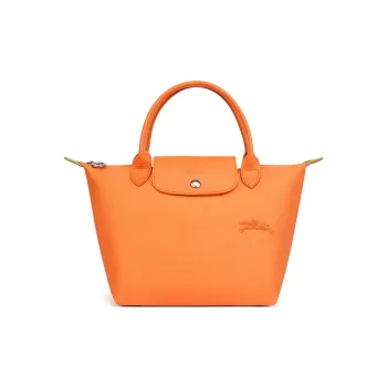 LONGCHAMP Le Pliage Green Recycled Canvas One Shoulder Handbag Small Size Women's Orange