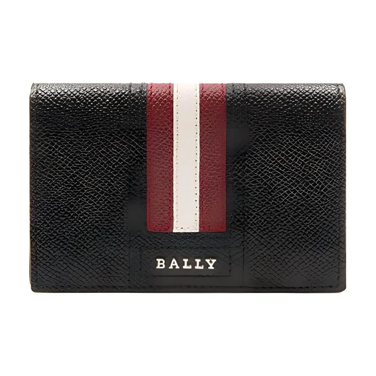 BALLY Cow Leather Wallet Card Holder Men's Black-0