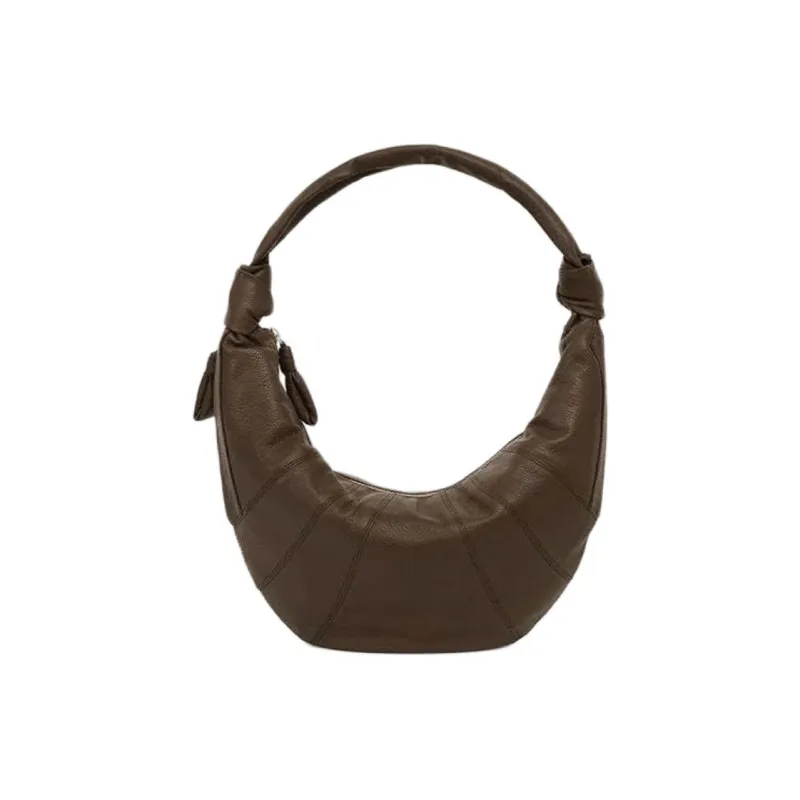Lemaire Cow Leather Croissant Bag, Handbag, Shoulder Bag Medium Size Women's Khaki Brown-0
