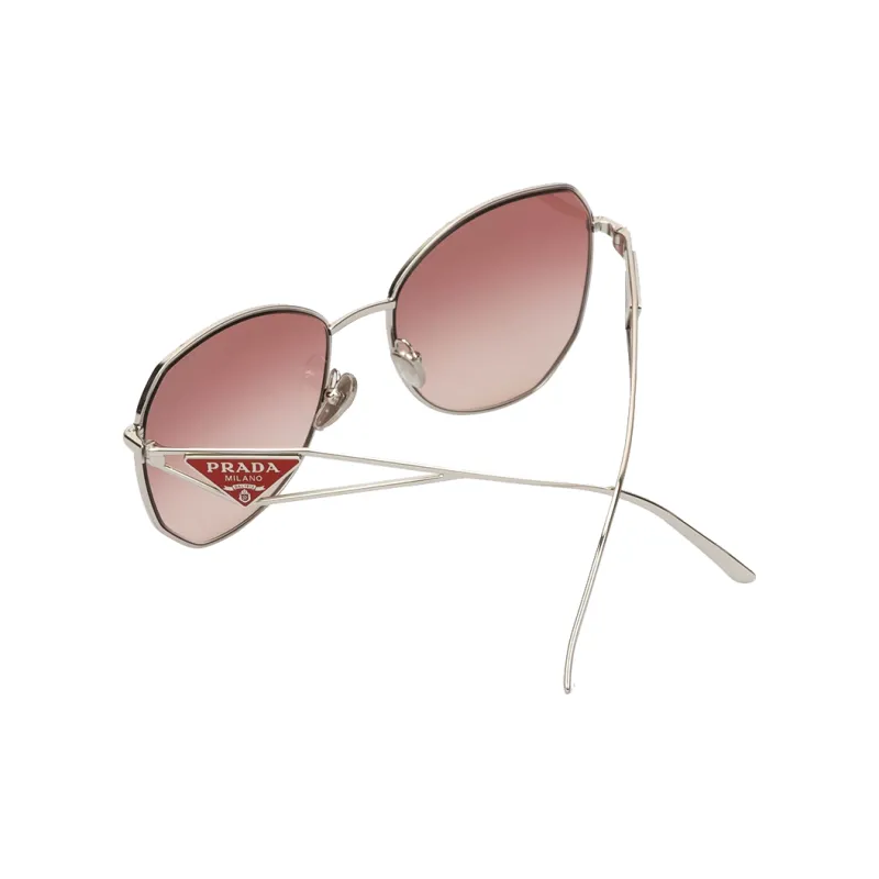 PRADA Triangle logo Round frame Sunglasses-7