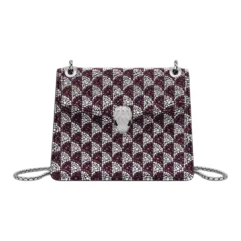 BVLGARI Serpenti Forever Suede Crossbody Bag Shoulder Bag Women's Purple