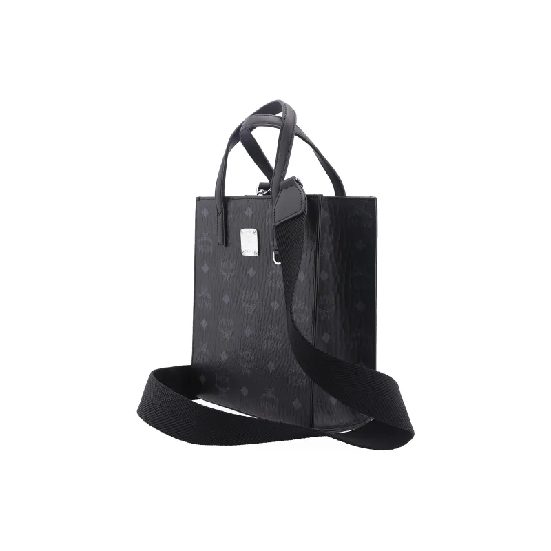 MCM Klassik Visetos Leather Tote Bag, Shopping Bag, Shoulder Bag, Crossbody Bag, Handbag Mini Unisex Black-3