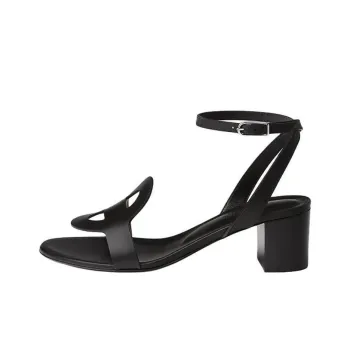HERMES Juliette Strap Sandals 4.5cm Women's Black