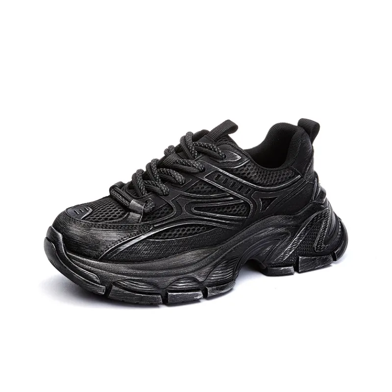 BENZI Anti Slip Wear Resistant Breathable Moisture Wicking Lightweight Low Top Chunky Sneakers Women's-0