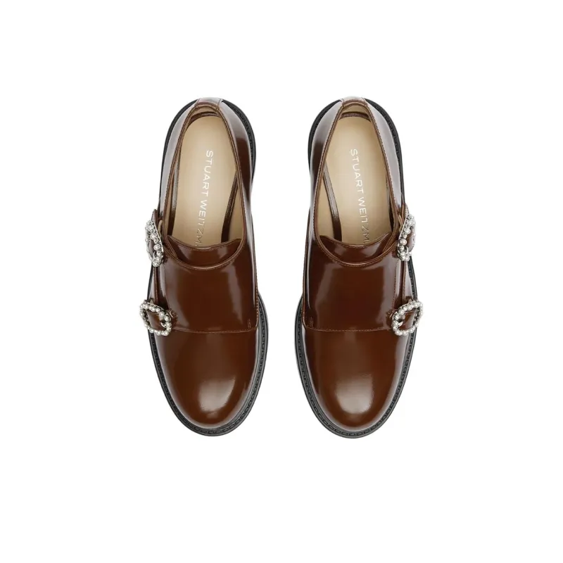 Stuart Weitzman/SW Leighton Monk Casual Single Shoes Women's Brown-4