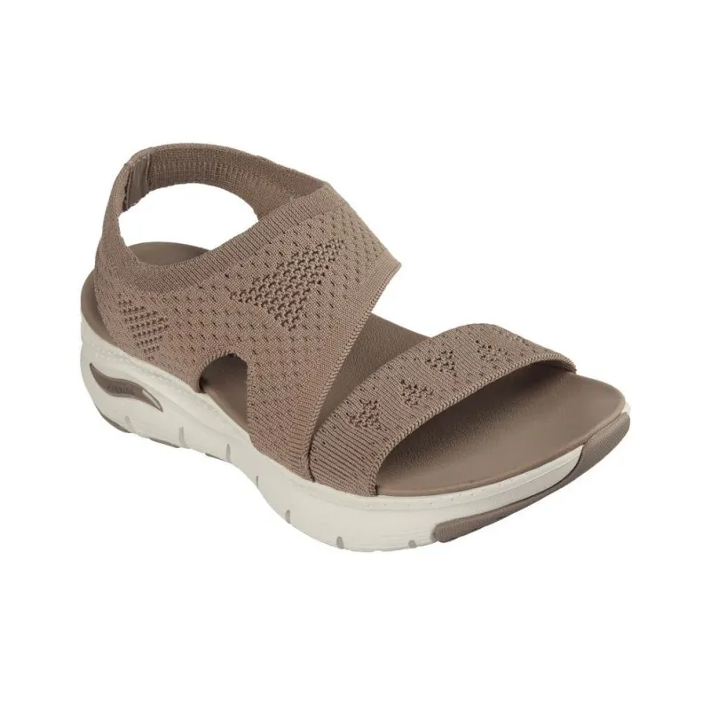 Skechers Arch Fit One Strap Sandals Women's Brown-3