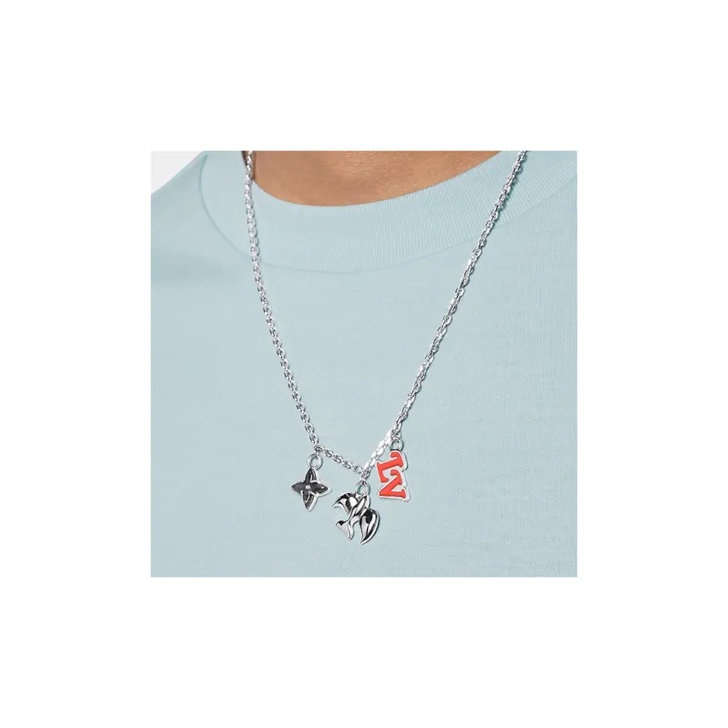 LOUIS VUITTON Metal Necklaces Men's Silver-4