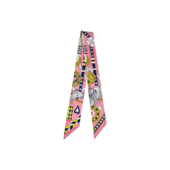 HERMES Satin Silk Scarves Women's Pink