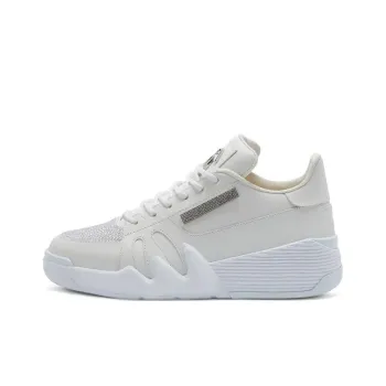 Giuseppe Zanotti Talon Rhinestone embellished Leather Sneakers