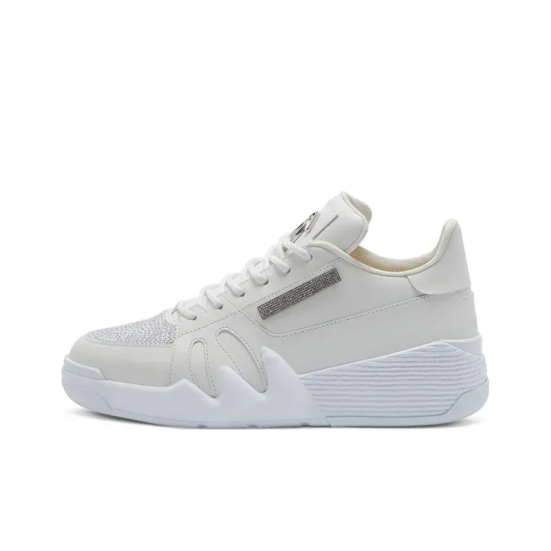 Giuseppe Zanotti Talon Rhinestone embellished Leather Sneakers-0