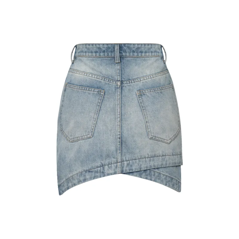 ANN ANDELMAN Denim Short Skirts Women's Blue-1