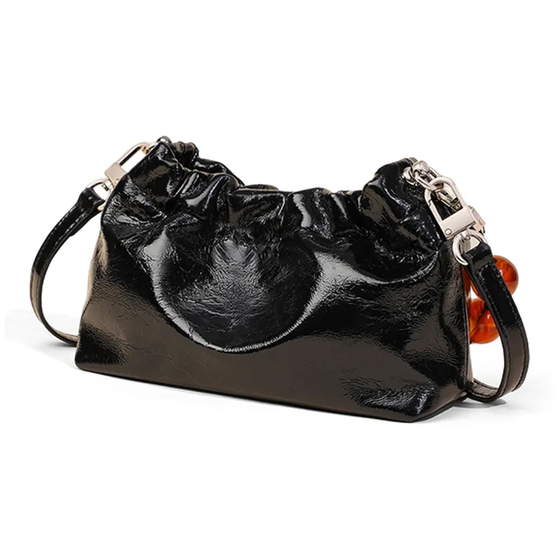 COMELY Synthetic Leather One Shoulder Handbag Regular Women's Silver/Black-7