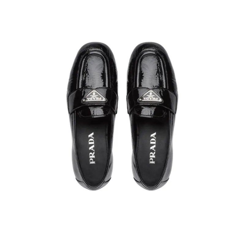 PRADA Patent Leather Loafers 'Black' Women's-4