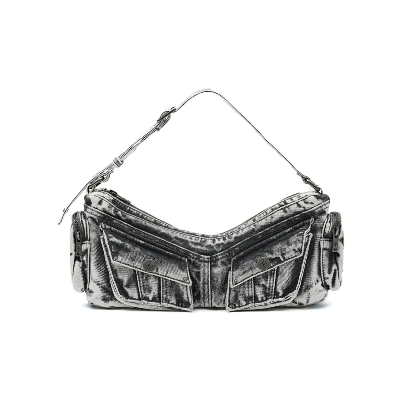 SMFK Twill Denim Shoulder Bag Regular Women's Dusty Gray-2